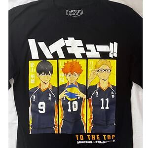 Haikyu Anime Graphic T-Shirt Long Sleeve Manga Size: S - Black - Excellent